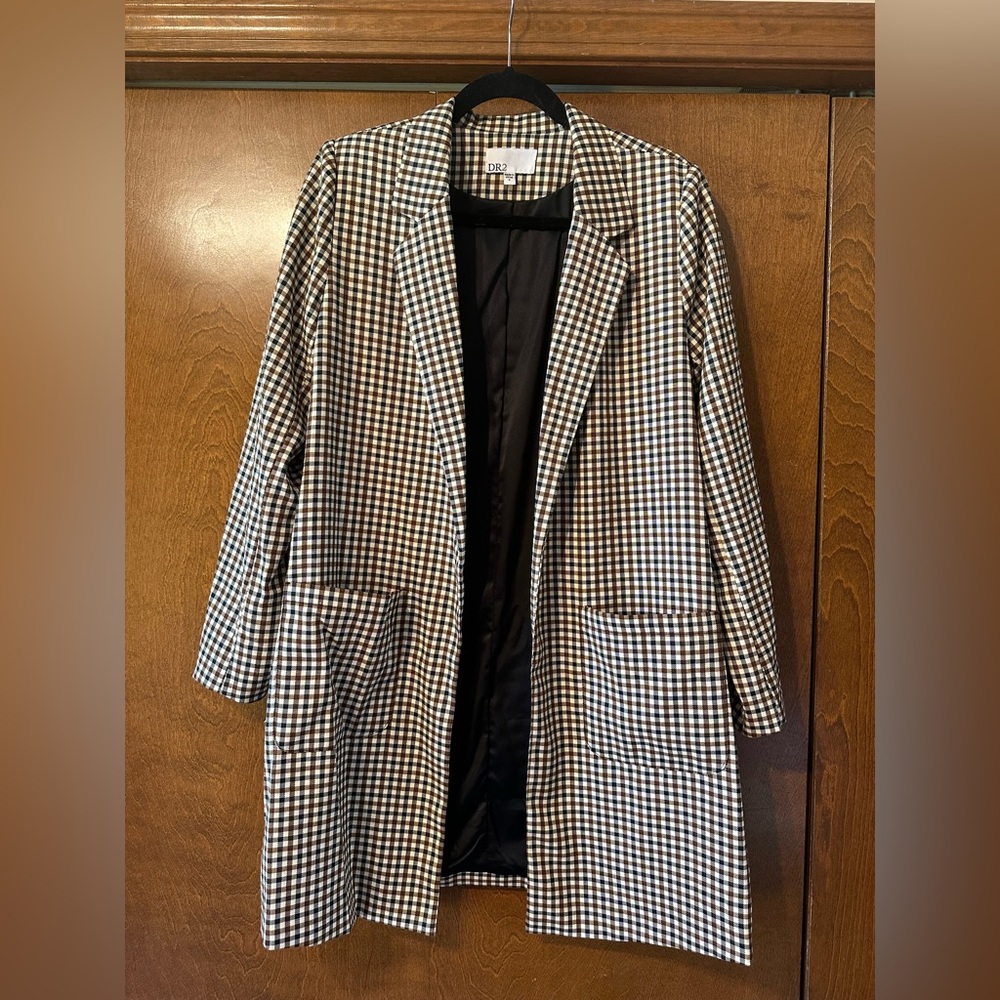 Black & Tan Plaid Blazer